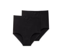 Slip SCHIESSER "Slip Cotton Essentials 2er Pack", Damen, Gr. XXL, schwarz, Obermaterial: 100% Baumwolle CO., Unterhosen Slip (67119057-XXL) schwarz