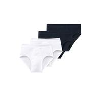 Slip SCHIESSER "Slip ESSENTIALS 4er Pack", Herren, Gr. M, weiß (weiß, blau), Obermaterial: 100% Baumwolle CO., Unterhosen Slip (60485738-M) weiß, blau