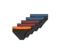 Slip SCHIESSER "Slip Slips 5P 95/5 5er Pack", Herren, Gr. M, bunt (schwarz, rot, orange), Obermaterial: 95% Baumwolle CO. 5% Elasthan EL., Unterhosen Slip (34565150-M) schwarz, rot, orange