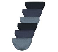 Slip SEIDENSTICKER "6er Pack Herren Mini Slip", Herren, Gr. 6, navy, schwarz jeans, jeans, Single-Jersey, Obermaterial: 95% Baumwolle CO. 5% Elasthan EL., Unterhosen Slip (27739223-6) navy, schwarz je