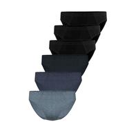 Slip SEIDENSTICKER "6er Pack Herren Mini Slip", Herren, Gr. 6, schwarz, navy, schwarz jeans, jeans, Single-Jersey, Obermaterial: 95% Baumwolle CO. 5% Elasthan EL., Unterhosen Slip (90655654-6) schwarz