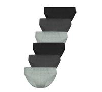 Slip SEIDENSTICKER "6er Pack Herren Mini Slip", Herren, Gr. 7, schwarz, anthrazit, grau, Single-Jersey, Obermaterial: 95% Baumwolle CO. 5% Elasthan EL., Unterhosen Slip (17549947-7) schwarz, anthrazit