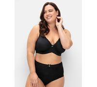 Slip SHEEGO, Damen, Gr. 52, 1 Stk., schwarz (schwarz, weiß), 82% Polyamid, 18% Elasthan, Spitze:10% Elasthan, 90% Polyamid, Unterhosen Slip (67354965-52) schwarz, weiß