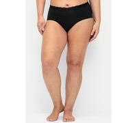 Slip SHEEGO, Damen, Gr. 56, 2 Stk., schwarz (schwarz, schwarz), 95% Baumwolle, 5% Elasthan, Unterhosen Slip (53563128-56) schwarz, schwarz