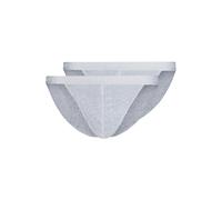 Skiny Herren Tanga-Slip, 2er Pack - Cotton Retro, Unterhose, Feinripp, Baumwolle, grau, 2XL Grau
