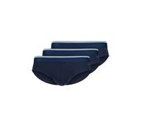 Brasilslip SKINY "Cotton Multipack", Herren, Gr. L, crown blau, Obermaterial: 95% Baumwolle, 5% Elasthan, unifarben mit Farbeinsatz, normal, Unterhosen, klassisch, basic, elastisch, bequem, kein Einsc