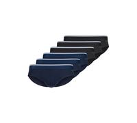 Slip SKINY "Slip Brasil-Slips Cotton Multipack 6P 6er Pack", Herren, Gr. L, bunt (blau, schwarz), Obermaterial: 95% Baumwolle CO. 5% Elasthan EL., Unterhosen Slip (29307800-L) blau, schwarz