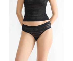 Slip SLOGGI "FREE Evolve Hipster Lace", Damen, Gr. 2, Single Jersey, schwarz, Single Jersey, Obermaterial: 65% Polyester, 35% Elasthan, unifarben, körpernah, Unterhosen Slip, super weich und dehnfähig