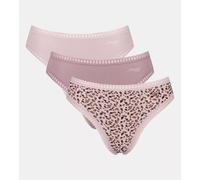 Sloggi Slip GO Crush High Leg C3P – 95% Polyamid/5% Elasthan, Spitzendetails – Damen XS, mehrfarbig