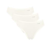 Sloggi Damen-Slip GO Crush High-Leg Single Jersey 95% Baumwolle/5% Elasthan Spitze Weiß XS