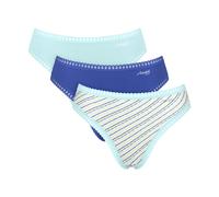 Slip SLOGGI "GO Crush High leg C3P", Damen, Gr. XXL, blau, light combination, Single Jersey, Obermaterial: 95% Baumwolle, 5% Elasthan, Unterhosen Slip, mit Spitzendetails (54470409-XXL) blau, light co