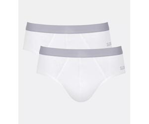 Slip SLOGGI "men GO ABC 2.0 Brief 2P", Herren, Gr. XS, weiß, Single Jersey, Obermaterial: 95% Baumwolle, 5% Elasthan, clean, unifarben, körpernah, Unterhosen Slip, moderne bequeme Basics (81692654-XS)