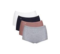 Slip SLOGGI "Slip Basic+ Maxi C4P 4er Pack", Damen, Gr. 4XL, bunt (weiß, schwarz, braun, grau), Obermaterial: 95% Baumwolle CO. 5% Elasthan EL., Unterhosen Slip (82151739-4XL) weiß, schwarz, braun, gr