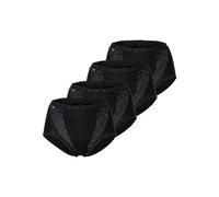 Maxislip SLOGGI "Chic" Gr. 50, 4 St., schwarz (black) Damen Unterhosen Taillenslips mit Einsätzen aus elastischer Spitze (62270423-50)