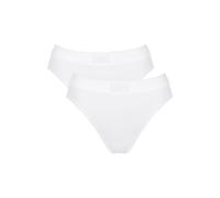 Slip SLOGGI "Slip Double Comfort Tai 2P 2er Pack", Damen, Gr. L, weiß, Obermaterial: 93% Baumwolle CO. 7% Elasthan EL., Unterhosen Slip (37885258-L) weiß