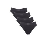 Slip SLOGGI "Slip Double Comfort Tai 4P 4er Pack", Damen, Gr. M, schwarz, Obermaterial: 93% Baumwolle CO. 7% Elasthan EL., Unterhosen Slip (39529449-M) schwarz