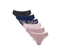 Slip SLOGGI "Slip GO Crush High leg C6P 6er Pack", Damen, Gr. S, bunt (blau, rosa), Obermaterial: 95% Baumwolle CO. 5% Elasthan EL., Unterhosen Slip (53960968-S) blau, rosa