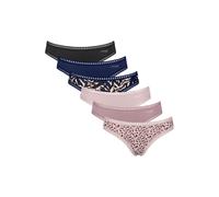 Slip SLOGGI "Slip GO Crush Mini C6P 6er Pack", Damen, Gr. L, bunt (blau, rosa), Obermaterial: 95% Baumwolle CO. 5% Elasthan EL., Unterhosen Slip (12725839-L) blau, rosa