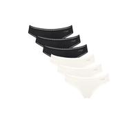 Slip SLOGGI "Slip GO Crush Mini C6P 6er Pack", Damen, Gr. M, bunt (schwarz, weiß), Obermaterial: 95% Baumwolle CO. 5% Elasthan EL., Unterhosen Slip (39389539-M) schwarz, weiß