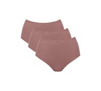 Slip SLOGGI "Slip GO Daily Cotton Highwaist 3P 3er Pack", Damen, Gr. L, braun, Obermaterial: 95% Baumwolle CO. 5% Elasthan EL., Unterhosen Slip (46808314-L) braun
