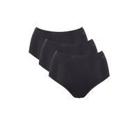 Slip SLOGGI "Slip GO Daily Cotton Highwaist 3P 3er Pack", Damen, Gr. XL, schwarz, Obermaterial: 95% Baumwolle CO. 5% Elasthan EL., Unterhosen Slip (32218348-XL) schwarz