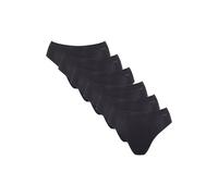 Slip SLOGGI "Slip GO Daily Cotton Tai 6P 6er Pack", Damen, Gr. M, schwarz, Obermaterial: 95% Baumwolle CO. 5% Elasthan EL., Unterhosen Slip (74025327-M) schwarz