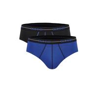 Slip SLOGGI "Slip Start midi C2P box 2er Pack", Herren, Gr. XXL, schwarz (schwarz, blau), Obermaterial: 96% Baumwolle CO. 4% Elasthan EL., Unterhosen Slip (37751152-XXL) schwarz, blau