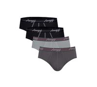 Slip SLOGGI "Slip Start midi C4P box 4er Pack", Herren, Gr. M, bunt (schwarz, grau, schwarz), Obermaterial: 96% Baumwolle CO. 4% Elasthan EL., Unterhosen Slip (34367461-M) schwarz, grau, schwarz