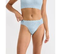 Slip SLOGGI "ZERO Feel Bliss High leg", Damen, Gr. M, light blau, Spitze, Obermaterial: 76% Polyamid, 24% Elasthan, figurbetont, Unterhosen Slip, unsichtbar mit Spitzenoptik (26615821-M) light blau