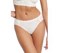 Slip SLOGGI "ZERO Feel Bliss High leg", Damen, Gr. XL, weiß (silk weiß), Spitze, Obermaterial: 76% Polyamid, 24% Elasthan, Jacquardmuster, unifarben, figurbetont, Unterhosen Slip, unsichtbar mit Spitz