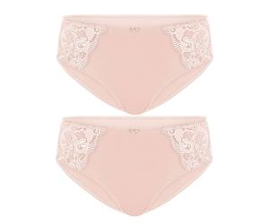 Slip SUSA "2er Pack Damen Slip Latina", Damen, Gr. 44, beige (beige beige), Obermaterial: 78% Polyamid PA. 16% Elasthan EL. 6% Baumwolle CO., Unterhosen Slip (31277211-44) beige beige