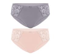 Slip SUSA "2er Pack Damen Slip Latina", Damen, Gr. 44, bunt (frosty lavender beige), Obermaterial: 78% Polyamid PA. 16% Elasthan EL. 6% Baumwolle CO., Unterhosen Slip (79224104-44) frosty lavender bei