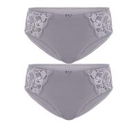 Slip SUSA "2er Pack Damen Slip Latina", Damen, Gr. 44, lila (frosty lavender frosty lavender), Obermaterial: 78% Polyamid PA. 16% Elasthan EL. 6% Baumwolle CO., Unterhosen Slip (37197556-44) frosty la