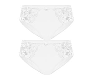 Slip SUSA "2er Pack Damen Slip Latina", Damen, Gr. 48, weiß (weiß weiß), Obermaterial: 78% Polyamid PA. 16% Elasthan EL. 6% Baumwolle CO., Unterhosen Slip (97441707-48) weiß weiß