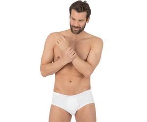 Slip TRIGEMA "TRIGEMA Kurz-Slip Doppelpack", Herren, Gr. 5, 2 Stk., weiß, 100% Baumwolle (Bio-Baumwolle kbA), Unterhosen Slip (849035-5) weiß