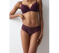 Slip TRIUMPH "Comfort Glam Hipster", Damen, Gr. 44, lila (claret), Spitze, Obermaterial: 80% Polyamid, 20% Elasthan, körpernah, Unterhosen Slip, raffinierte Spitze (35219169-44) claret