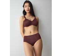 Slip TRIUMPH "Essential Minimizer T Hipster X", Damen, Gr. 42, velvet chocolate, Microtouch, Obermaterial: 78% Polyamid, 22% Elasthan, Unterhosen Slip, schimmerndes Jacquardmuster (28750647-42) velvet