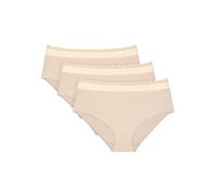 Midislip TRIUMPH "Feel of Modal Midi 3P" Gr. L, 3 St., beige (creamy dream) Damen Unterhosen Triumph Taillenbund auf Spitze (12858008-L)