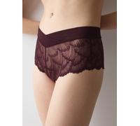 Slip TRIUMPH "Love in Lace Shorty", Damen, Gr. 36, braun (claret), Spitze, Obermaterial: 79% Polyamid, 21% Elasthan, Unterhosen Slip, nahtlose Stretchspitze (41175056-36) claret