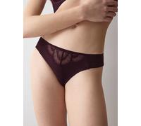 Slip TRIUMPH "Love in Lace Tai", Damen, Gr. 40, lila (claret), Microfaser, Obermaterial: 83% Polyamid, 17% Elasthan, Unterhosen Slip, nahtlose Stretchspitze (75043510-40) claret