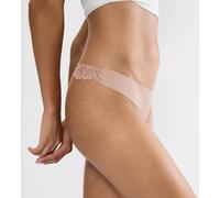 Slip TRIUMPH "Pretty Micro String", Damen, Gr. L, beige (neutral beige), Microfaser, Obermaterial: 61% Polyamid, 39% Elasthan, Unterhosen Slip, nahtlos (33911967-L) neutral beige