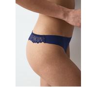 Slip TRIUMPH "Pretty Micro String", Damen, Gr. M, blau (admiral), Microfaser, Obermaterial: 61% Polyamid, 39% Elasthan, Unterhosen Slip, nahtlos (44477054-M) admiral