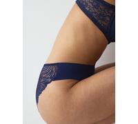 Slip TRIUMPH "Pretty Micro Tai", Damen, Gr. M, blau (admiral), Microfaser, Obermaterial: 86% Polyamid, 14% Elasthan, körpernah, Unterhosen Slip, nahtlos (57464009-M) admiral