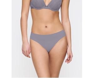 Slip TRIUMPH "Pretty Micro Tai", Damen, Gr. XL, grau (grau shadow), Microfaser, Obermaterial: 89% Polyamid, 11% Elasthan, körpernah, Unterhosen Slip, nahtlos (53425861-XL) grau shadow