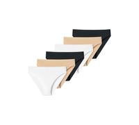 Slip UNCOVER BY SCHIESSER "Slip 6er Pack", Damen, Gr. 3XL, bunt (weiß, beige, schwarz), Obermaterial: 95% Baumwolle CO. 5% Elasthan EL., Unterhosen Slip (67662944-XXXL) weiß, beige, schwarz