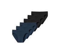 Slip UNCOVER BY SCHIESSER "Slip UNCOVER Cotton 6PACK Supermini 6er Pack", Herren, Gr. XL, bunt (schwarz, dunkelblau), Obermaterial: 95% Baumwolle CO. 5% Elasthan EL., Unterhosen Slip (91473859-XL) sch