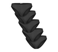 Slip URBAN CLASSICS "Urban Classics Ladies Bamboo Slip 5-Pack", Damen, Gr. S, schwarz, schwarz, schwarz, schwarz, schwarz, 95% Bio Material, 5% Elasthan, unifarben, Unterhosen Slip (78909429-S)