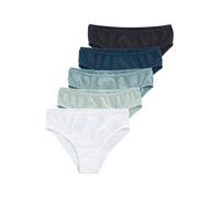 Slip VIVANCE, Mädchen, Gr. 122/128, 5 Stk., navy, dunkelblau, blau, hellblau, weiß, Jersey, Obermaterial: 95% Baumwolle, 5% Elasthan, unifarben, körpernah, Unterhosen Slip, in vorteilhafter Großpackun