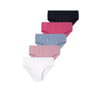Slip VIVANCE, Mädchen, Gr. 182, 5 Stk., bunt (hellblau, rosa, beere, navy, weiß), Jersey, Obermaterial: 95% Baumwolle, 5% Elasthan, unifarben, körpernah, Unterhosen Slip, in vorteilhafter Großpackung