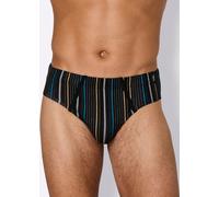 Slip WÄSCHEPUR, Herren, Gr. 6, 2 Stk., bunt (schwarz, schwarz, gestreift), 100% Baumwolle, Unterhosen Slip (35077949-6) schwarz, schwarz, gestreift